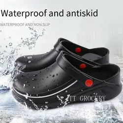 Waterproof Non-slip Chef Shoes for Men Garden Shoes Rubber Sandals Restaurant Working Hospital Nursing Kitchen Work Shoes