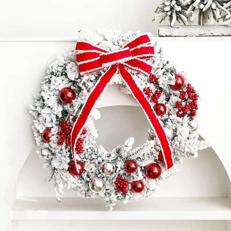 for Christmas Wreath Door Hanging Decoration Holiday Scene Arrangement Xmas Tree Ring Pendant Door Ornament Gift Idea