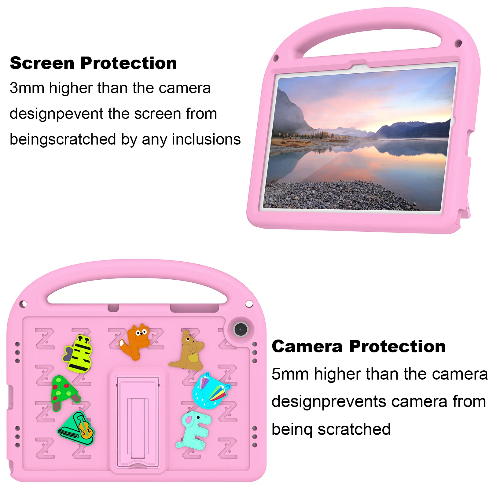 EVA+PC Cartoon Letters Case for Samsung Galaxy Tab A9 Plus 11 inch SM-X210 X216B X218U 2023 Kids Cover with Foldable Kickstand