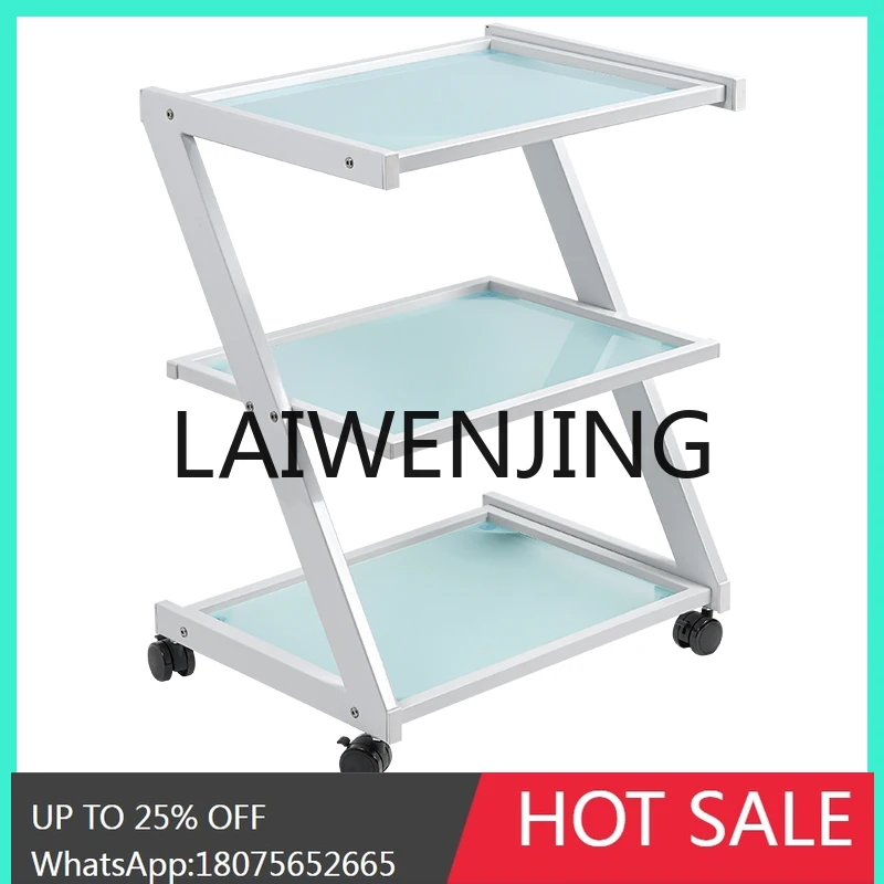 RWJ Storage Car Hand Push Three-Layer FRP Tool Car Storage Rack Small Microdermabrasion Machine Trolley
