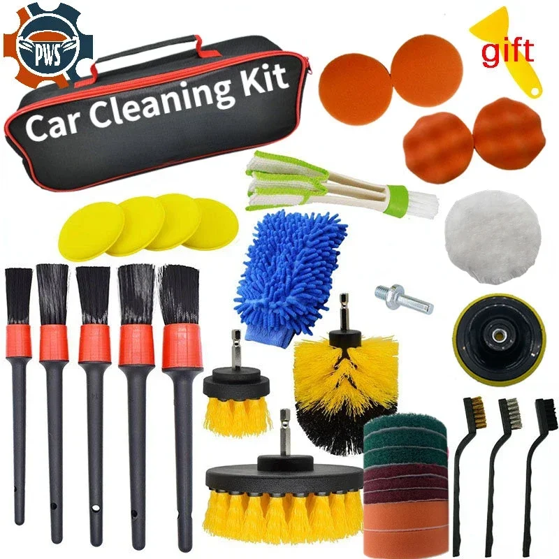 New Car Detailing Brushes Set Brushes for Automotive Cleaning Auto Air Cleaning Electric Drill Brush Cars Dirt Dust Cleaning