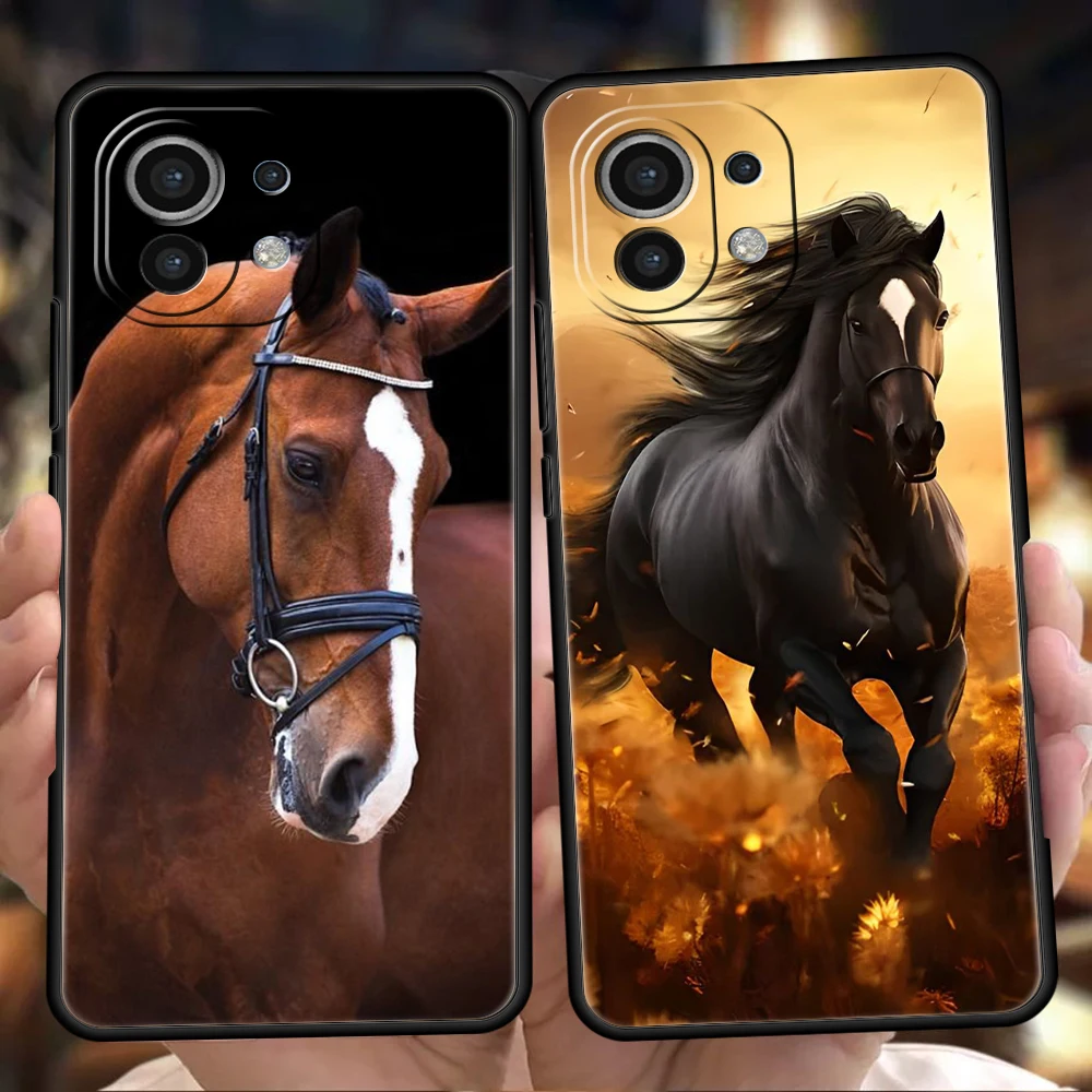 

Horse Phone Case for Xiaomi Poco C51 F3 F4 F5 X3 X4 NFC M3 M4 M5 Mi 14 13 12 11 Ultra Pro Lite 5G Silicone Cover Fundas Capa Bag