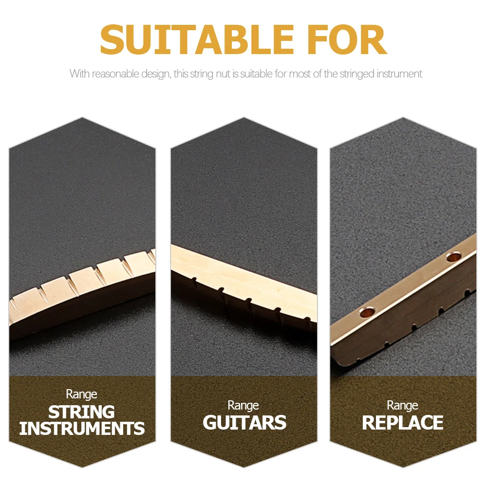 

Premium Brass String Nut for Stringed Instruments Professional Replacement Upper Nut Noise Reduction Vibration Transfer