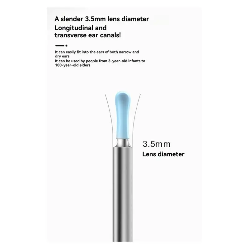 A25P Wifi Ear Cleaner Camera Ear Wax Removal Tool Ear Cleaning Kit Ear Spoon Compartment Endoscope Ear Picker Health Care Black
