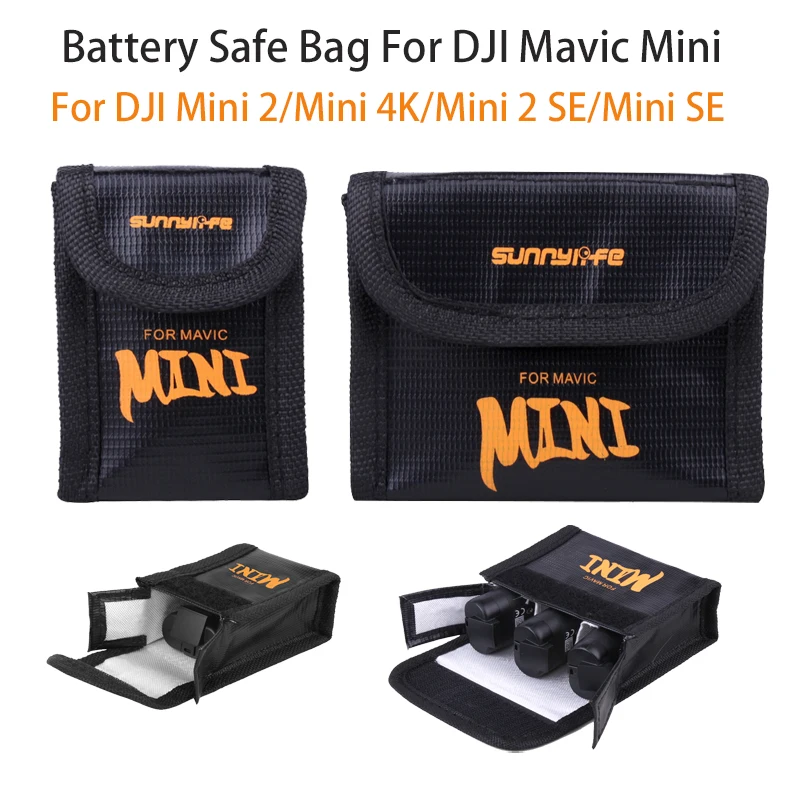 Lipo Battery Safe Bag for DJI Mini 2/Mini 2 SE/Mini SE/Mavic Mini Batteries Protection Storage Case Fireproof Drone Accessories