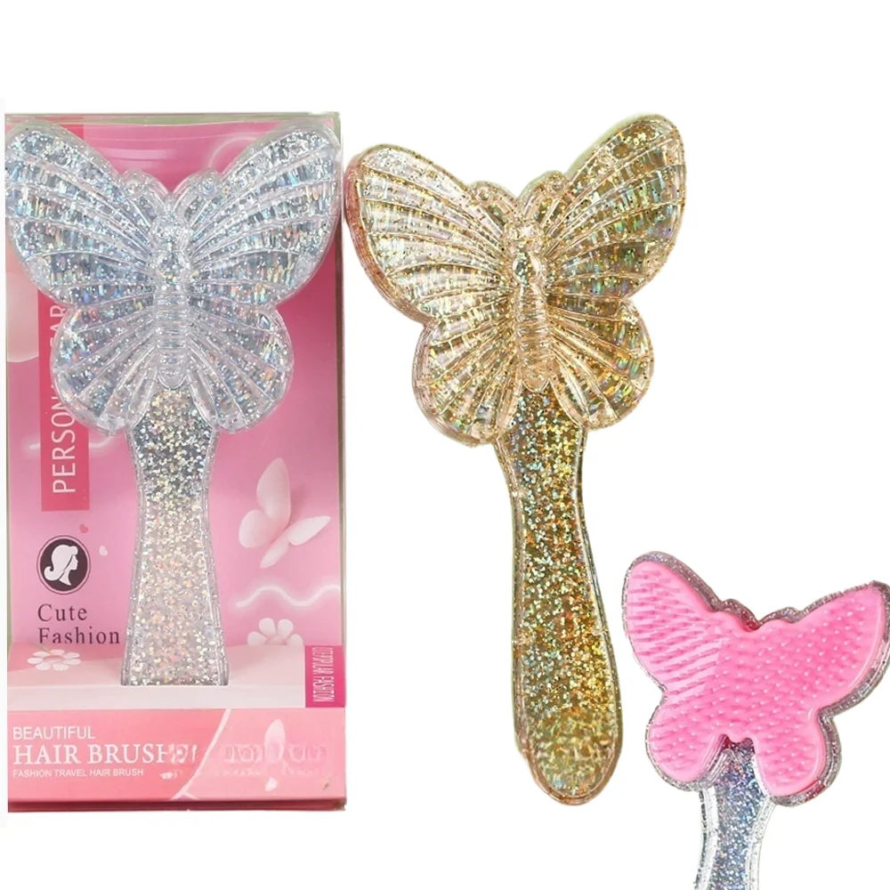 Butterfly Shining Hairbrush Comb Anti-static Hair Brush Women Massage Combs For Salon Hairdressing Tools