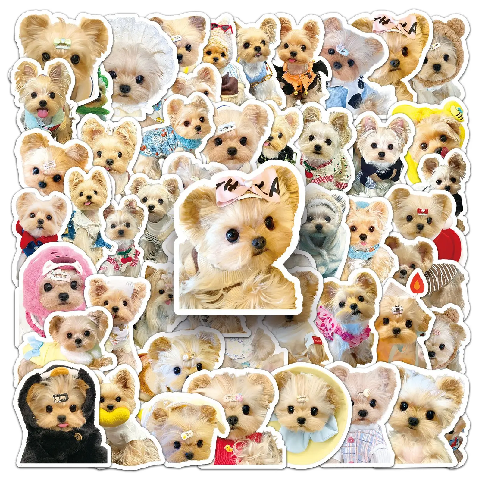 10/30/50 Yorkshire Terrier Niedliche Hunde-Graffiti-Aufkleber Kreative Aufkleber für DIY Laptop Gepäck Skateboard Handy Geschenk-Sticker