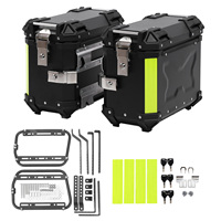 Motorcycle Side Case Motorcycle Side Saddlebag Box Reflective Stickers Cushioning Lining Dust Proof Aluminum Alloy for Scooter