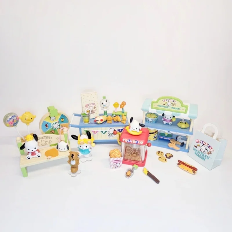 Sanrio Re-Ment Pochacco Parque de Diversões Caixa Cega Figuras de Ação - Bonito Dos Desenhos Animados Modelo Colecionável Brinquedos para Presente de Aniversário
