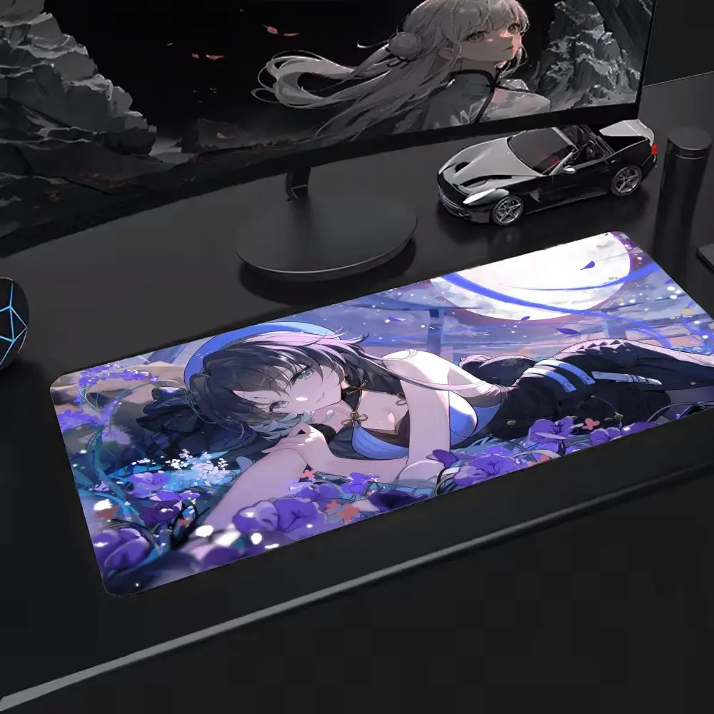 Super W-Wuthering Waves Mouse Pad Tapetes de Mesa Teclado, Borracha Kawai, Tapete de Mesa Antiderrapante, XXL90x40cm