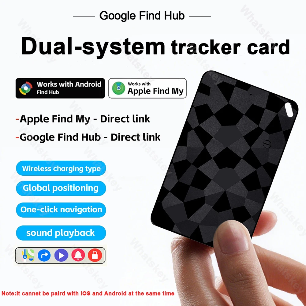 Nuova scheda tracker portafoglio Bluetooth Android Ricarica wireless ultra sottile Funziona con Google o A-pple Trova il mio tracker chiave impermeabile
