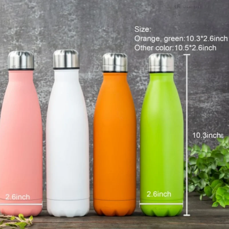 500ml/750ml Double-layer Stainless Steel Insulated Cup, Large Capacity Cola Bottle, Sports Water Cup