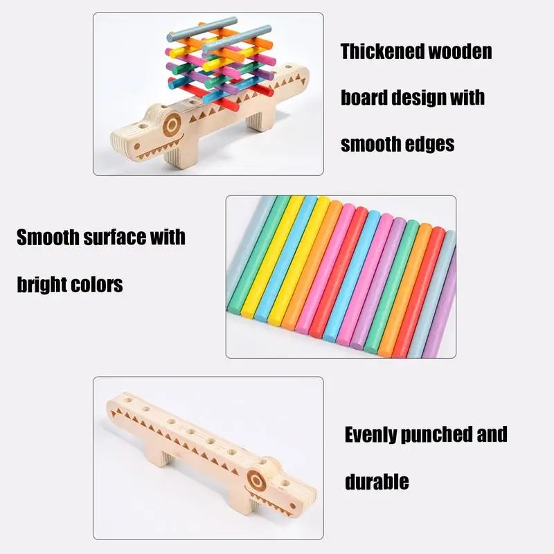 Color Matching Fine Motor Toy Crocodile Shaped Color Sorting Toy Fine Motor Skills & Color Sorting Toys Stacking Block Toy 55