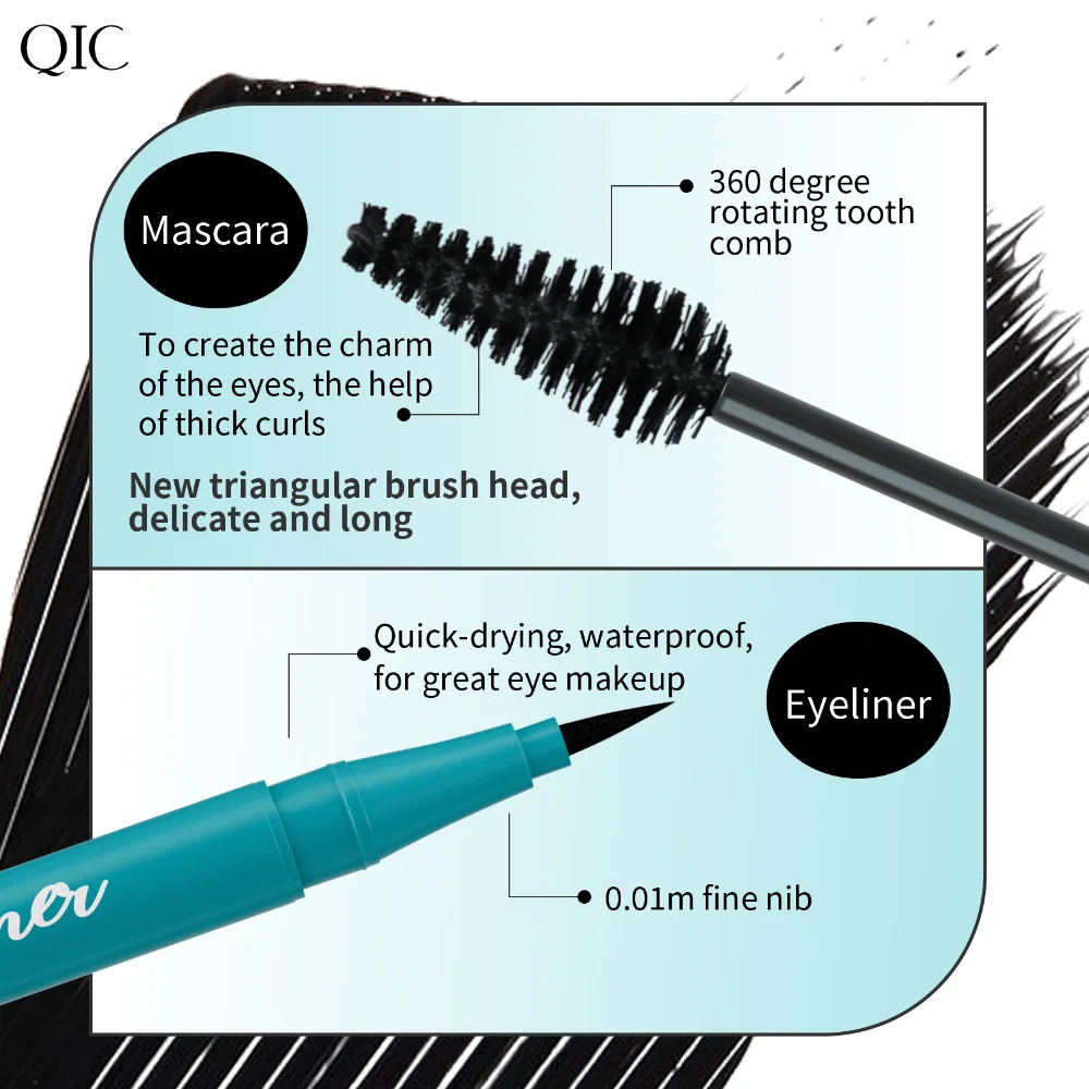 Silk Fiber Matte Mascara Makeup Ultra-Fine Brush Lengthens Eyelashes Plump Encrypted Long-lasting Curling Large Eye Makeup Tools