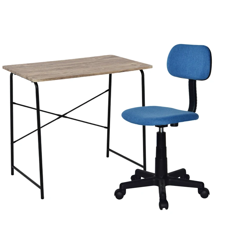 

Modern Simple Computer Study Table Wooden Writing PC Desk With Chair for Home Office