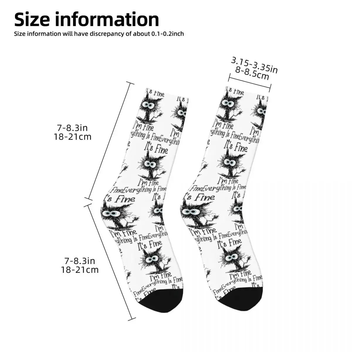 Calcetines de gato divertidos, medias Súper suaves, todo está bien, Harajuku, todas las estaciones, calcetines largos para regalo de cumpleaños