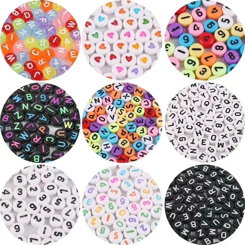 100/200/300/500 sztuk mieszane kolory akrylowe koraliki w kształcie liter alfabet koraliki dystansowe do tworzenia biżuterii Handmade DIY bransoletka naszyjnik