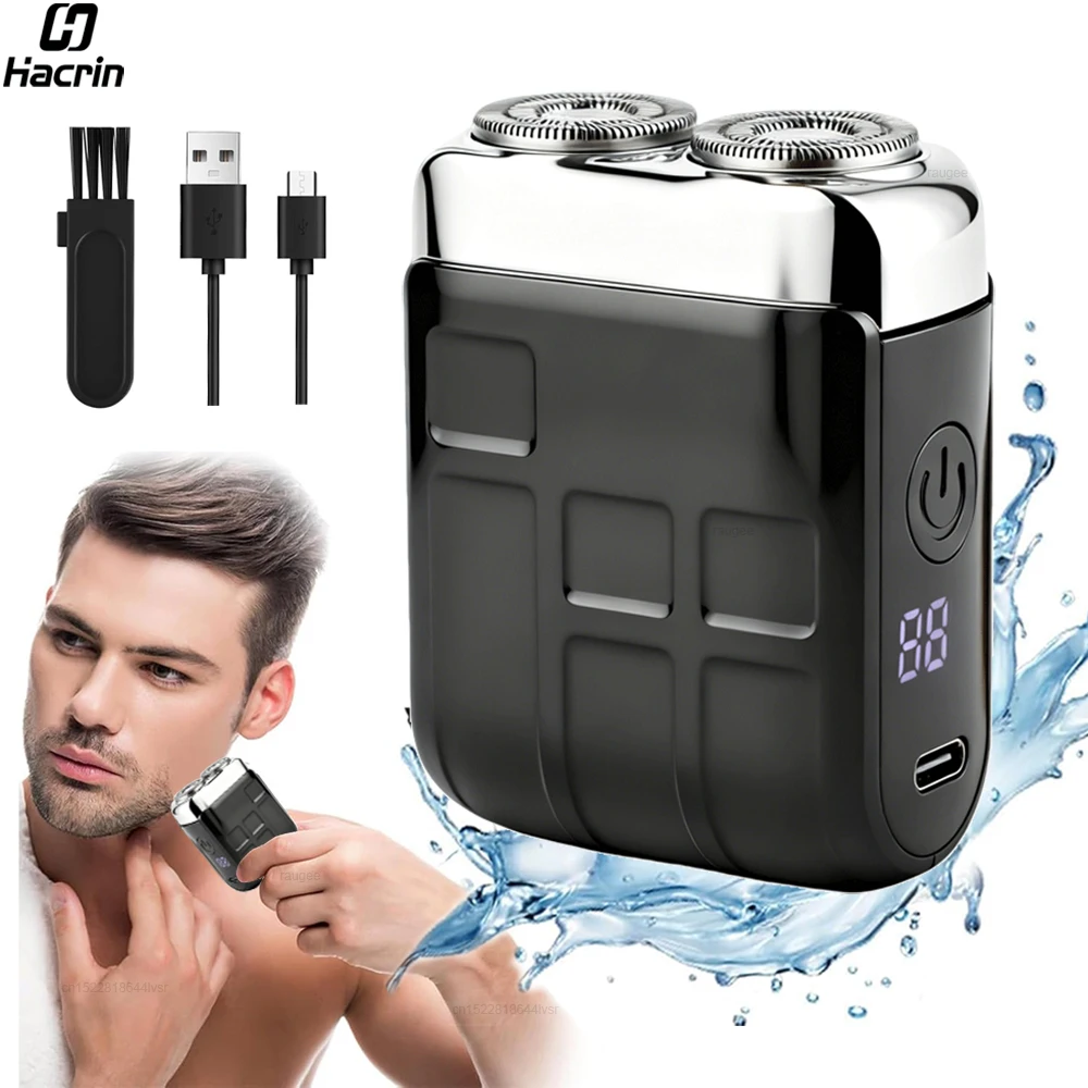

Electric Shaver for Men Mini Electric Razor Men's Shaving Machine Portable Beard Trimmer Rechargeable Dual Blade Electric Razor