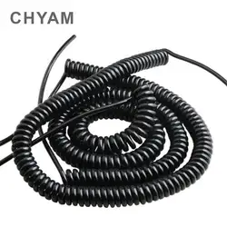Black Wire Spring Spiral Cable Multi 2/3/4/5 Core Pins 0.3/0.5/1/2/2.5mm Power Cord Can Extend The Tensile Wires