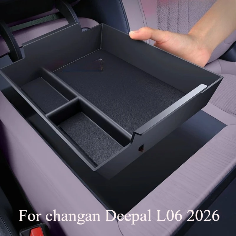 

For changan Deepal L06 2026 Center Console Organizer – Armrest Storage Box Tray with Non-Slip Pad, Upgraded ABS Secondary Insert