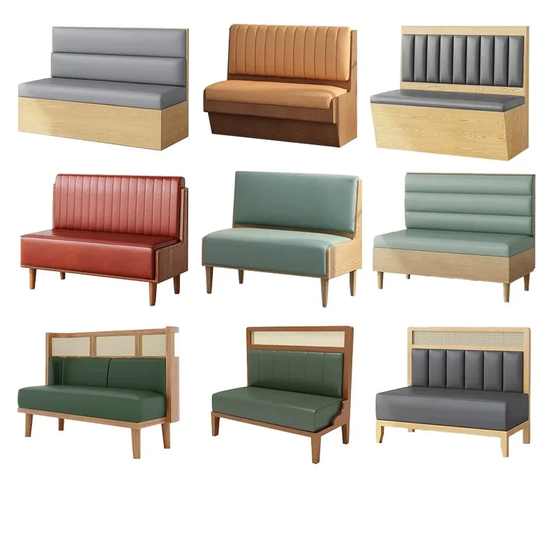 Modern Design Wooden Sofa Booth Restaurant Hotel Dining Coffee Shop Villa Apartment Furniture Set Including Dining Table Chair