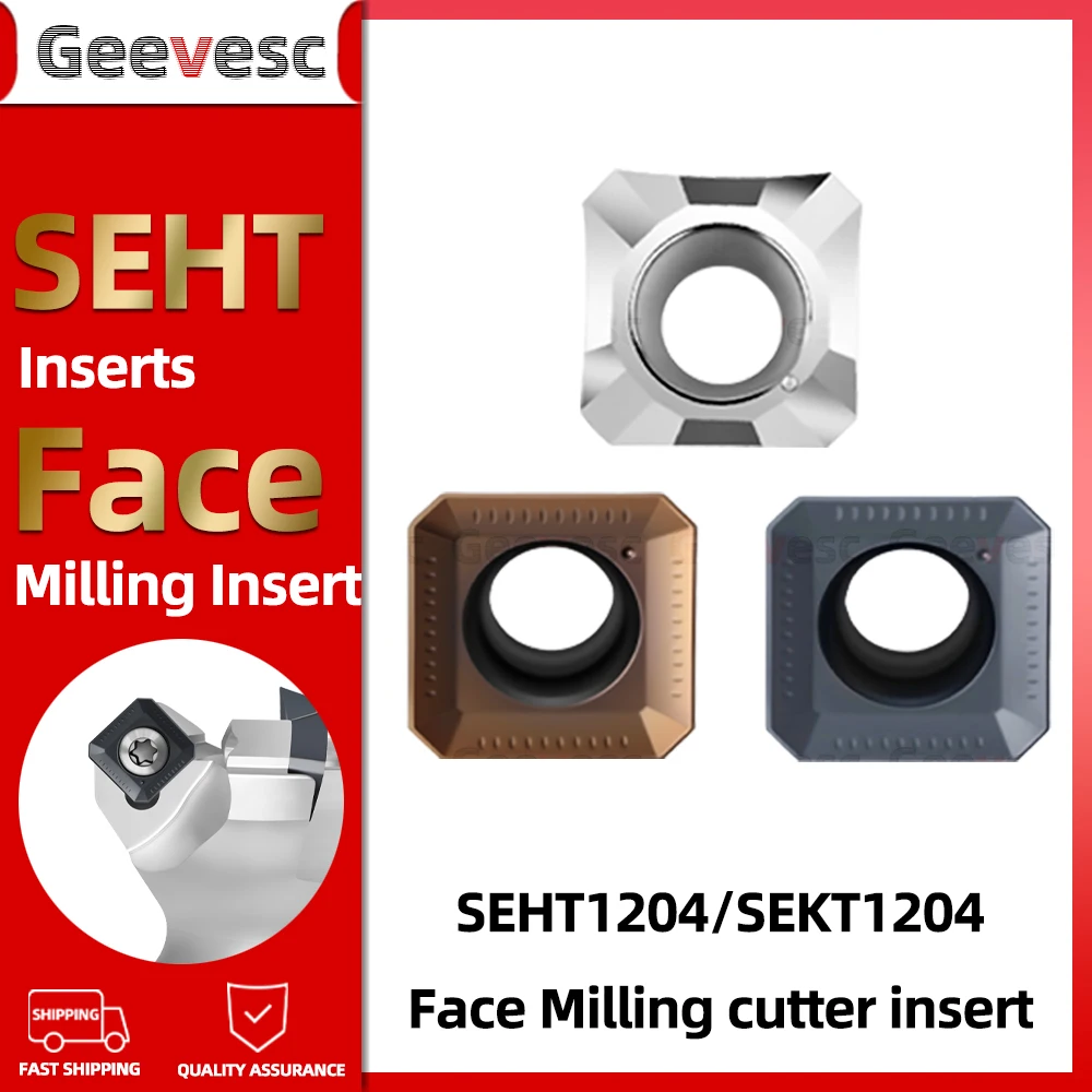Inserção de Fresagem Quadrada Cnc Máquina de Fresagem de Rosto de Alumínio de Ferro Fundido Km12 Cabeça de Cortador Insere Seht1204 Sekt 1204 Aço Inoxidável