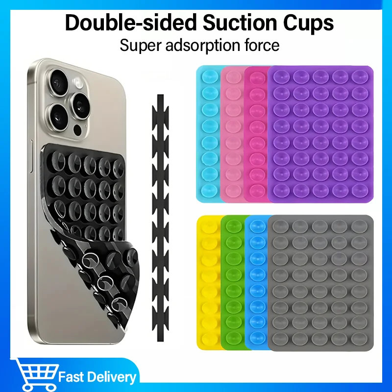 Double-Sided Silicone Suction Cups Phone Stand Multifunctional Wall Mount Phone Holder For Kitchen B