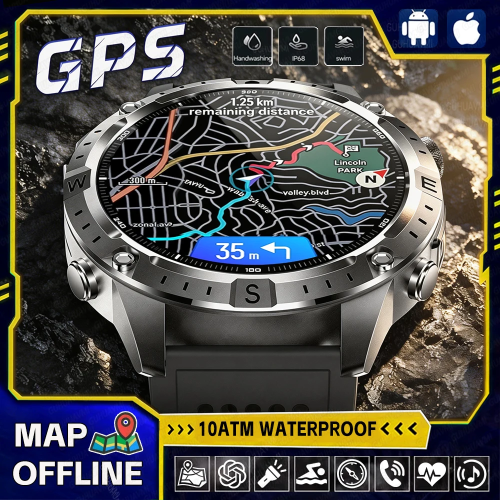 

Новые усовершенствованные спортивные смарт-часы с GPS, водонепроницаемостью 10ATM, компасом, AMOLED-экраном 1.43 дюйма, измерением пульса, Bluetooth-вызовами, для активного отдыха, совместимые с IOS и Android.