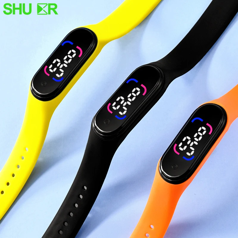 Pink Rainbow Girls Watches Kids Creative Silicone Led Teen Boys Sport Digital Watch Waterproof Best Gift Clock New Reloj Infanti