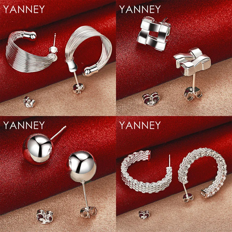 

S925 sterling silver exquisite round beads multi-line earrings women accessories charm jewelry wedding gift