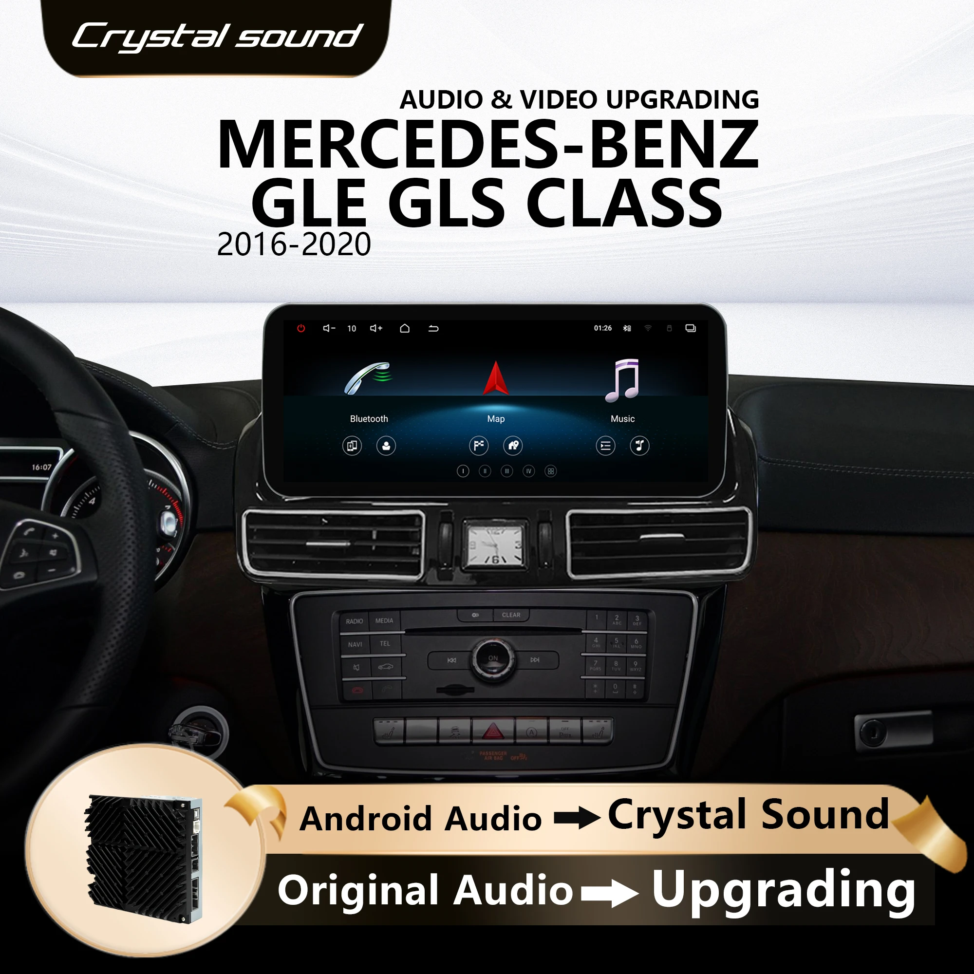 Redpower Crystal Sound 850 Pro Max Android Car Radio Player Screen for Mercedes-Benz GLE GLS 2016-2020 CarPlay Bluetooth Hi-Fi