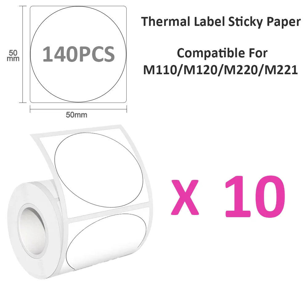 

Phomemo M110 50x50mm Round Thermal Labels - Waterproof Matte Stickers for M200/M220 Printers