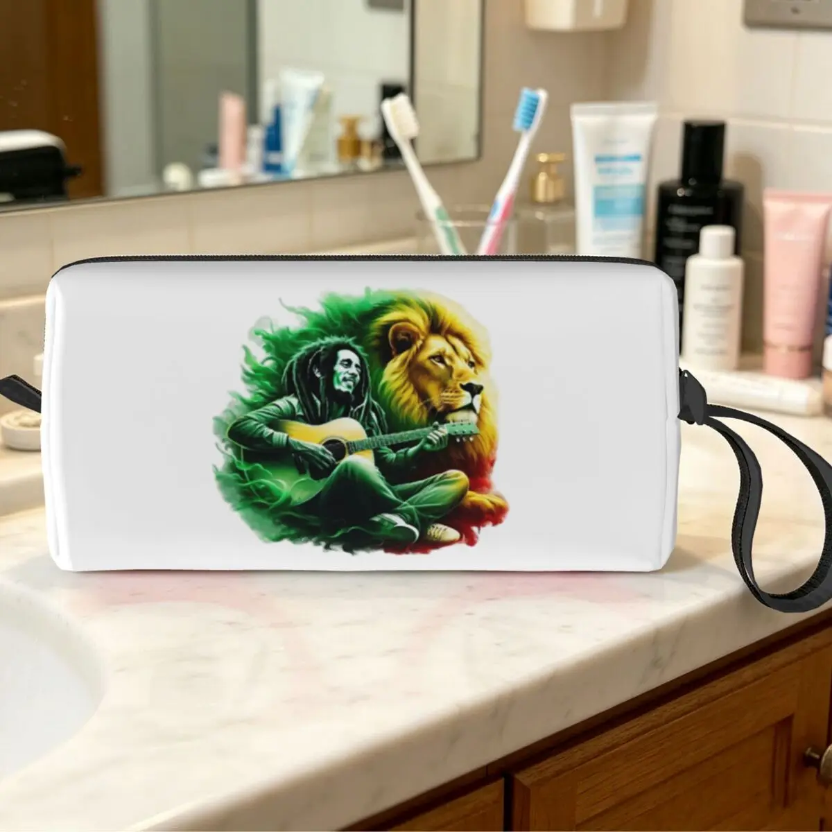 Bob Marley One Love Makeup Bag Cosmetic Organizer Storage Dopp Kit for Women Beauty Travel Pencil Case