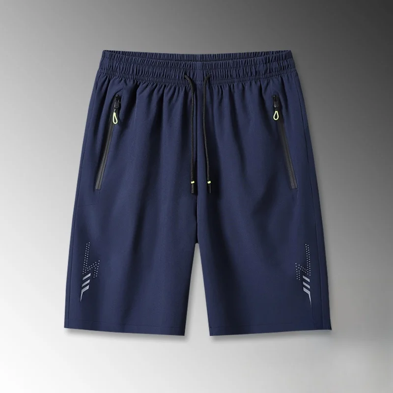 

Мужские летние повседневные орты Qui Dry Ice Silk с эластичной резинкой на талии, спортивные прямые ноги средней длины, молодежные модные орты больших размеров