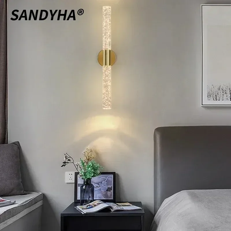 

SANDYHA Nordic светодиодный настенный светильник с пузырьками, длинная полоса, простой современный настенный светильник для спальни, гостиной, коридора, художественное украшение