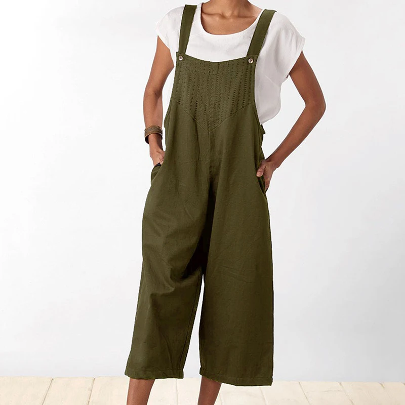 Macacão solto casual feminino, monocromático, macacão simples de bandagem, macacão elegante de férias, moda feminina, 2023