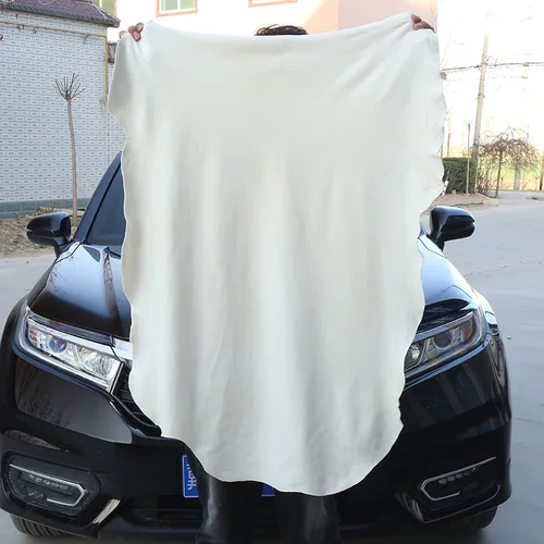 Toallas de lavado de coches de cuero de gamuza Natural, paño de limpieza de secado de vidrio para ventana de coche y hogar, accesorio de toalla para lavado de coches de secado súper rápido