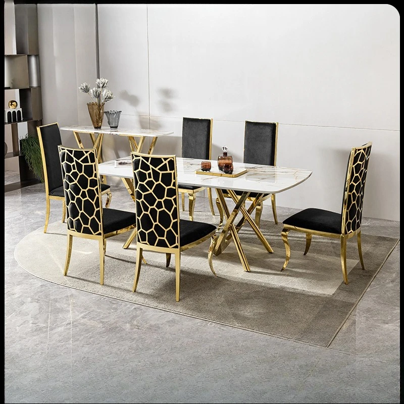 Lichte luxe marmeren eettafel