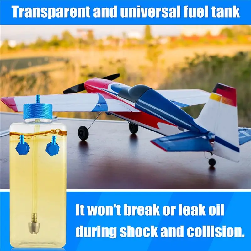 ABUM-Fuel Tank Petrol Transparent Plastic Bottle CNC For RC Gas And Nitro Airplane