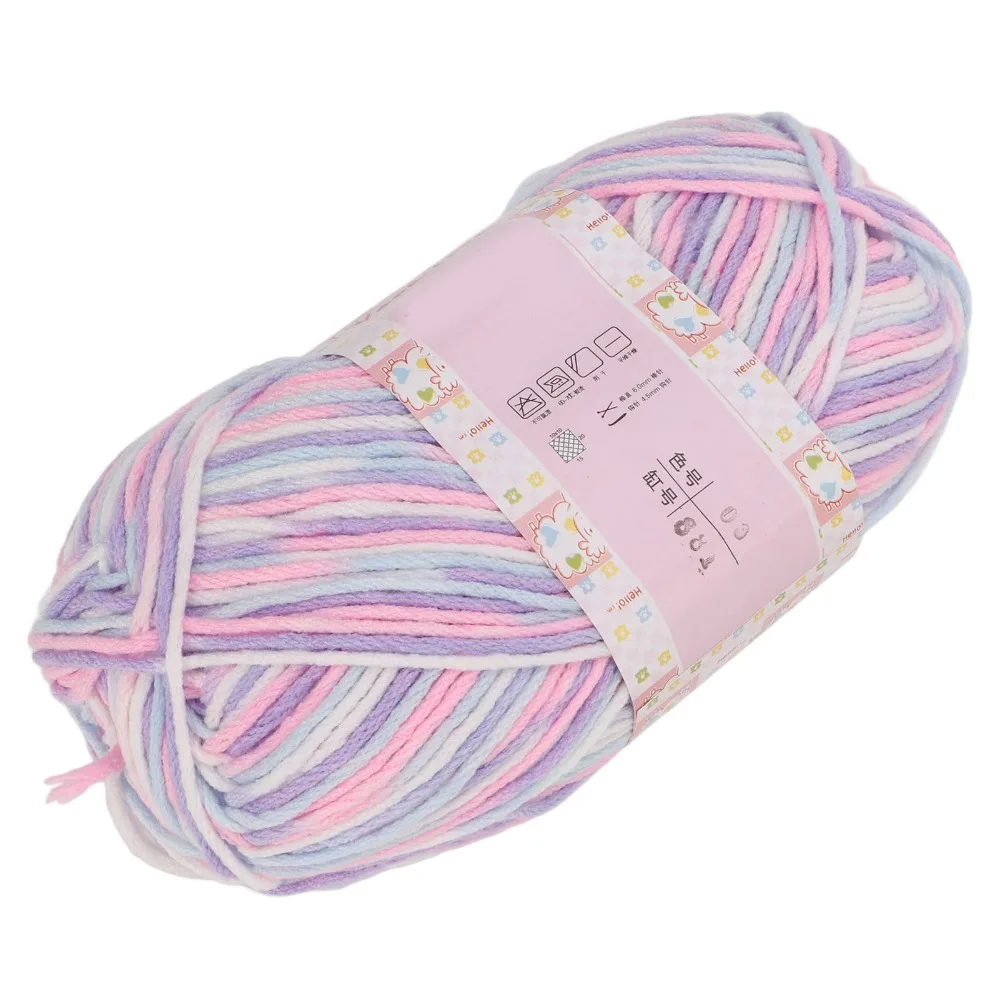 6 Strands Milk Cotton Yarn 55% Cotton 45% Acrylic 50g 174 Yds Coarse Yarn Flower Color Variegated Sport Yarn For Amigurumi