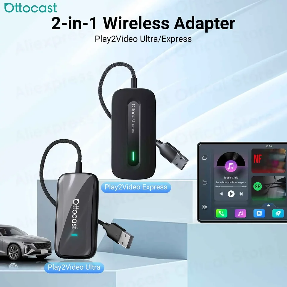 Ottocast Play2Video Ultra/Express Wireless CarPlay Android Auto