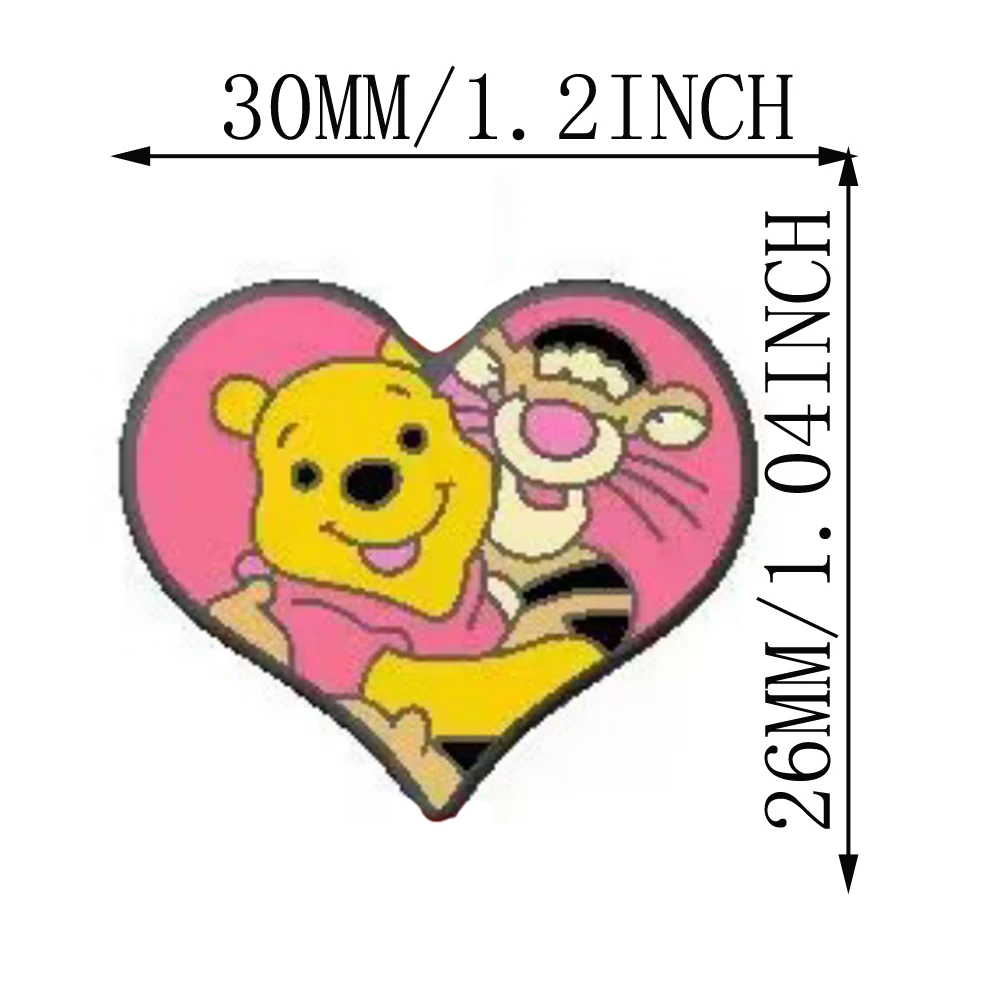 10pcs disney winnie the pooh focal Silicone Beads Teether Jewelry Beads Food Grade  For pen Pacifier Chain