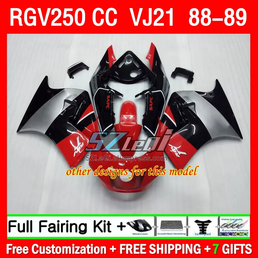 هدية لسوزوكي RGV250 SAPC VJ21 VJ 21 هيكل السيارة 61Q1.55 RGVT-250 RGV 250 CC RGV-250 RGVT250 1988 1989 أزرق أبيض 88 89 جسم