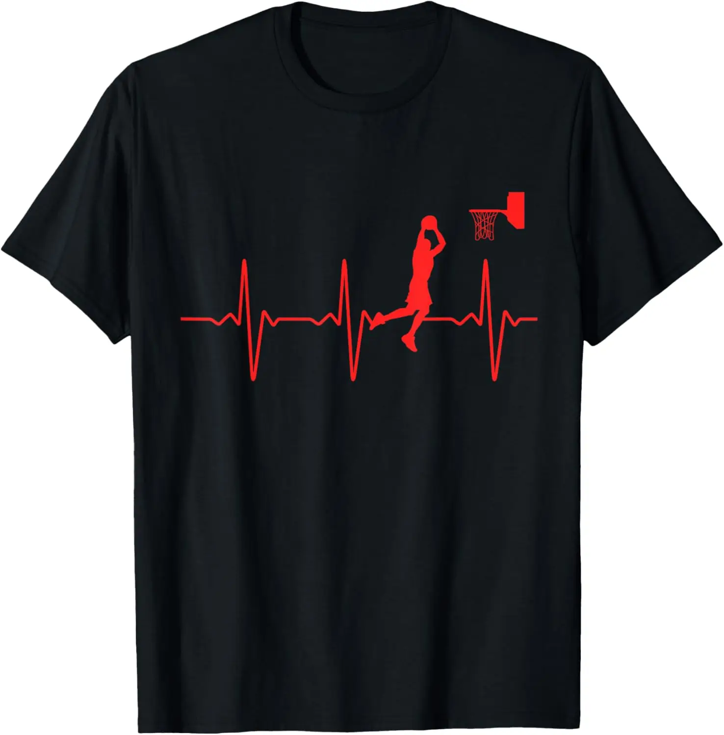 Basketball Heartbeat men boys basketball player T-Shirt