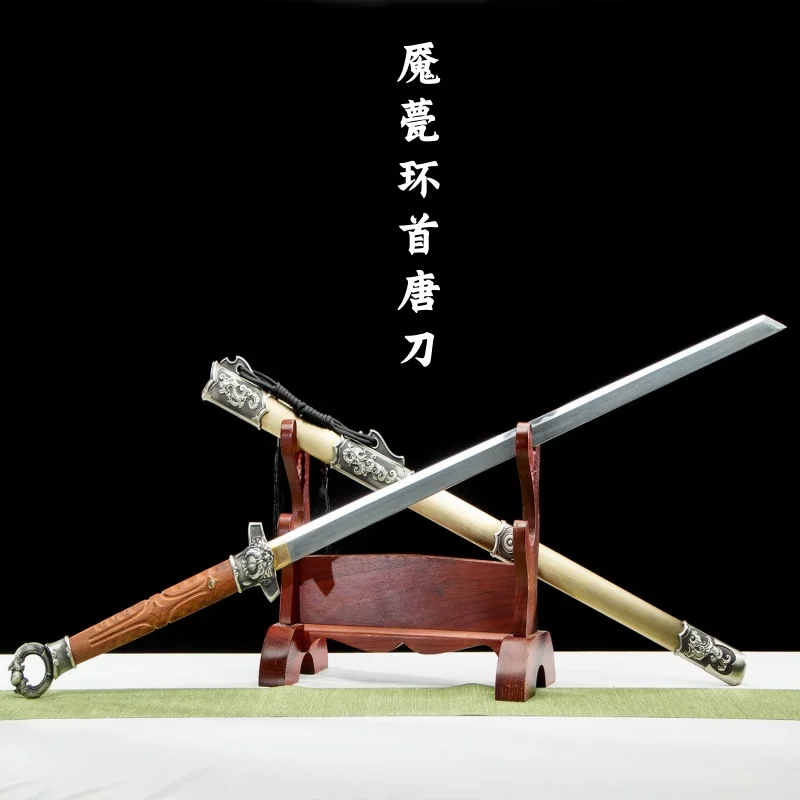 Tang Hengdao Longquan City Integrated Sword and Blade Pattern Steel Burning Blade Craft Ornament Anti body Cold Weapon