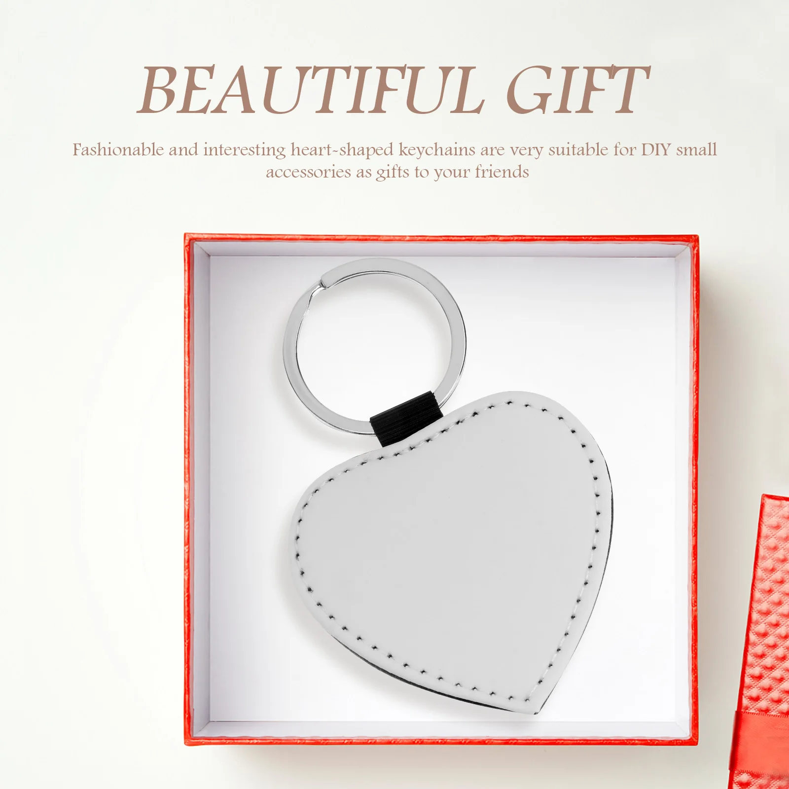 

5 Pcs Heart-shaped Keychain Bling Charm Decoration Backpack Shiny Keychains Pu