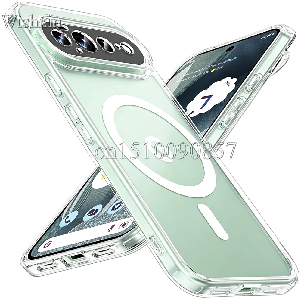 Case For Magsafe Strong Magnetic Wireless Charging Shockproof Hard Acrylic Clear Cover For Google Pixel 11 Pro XL 2026