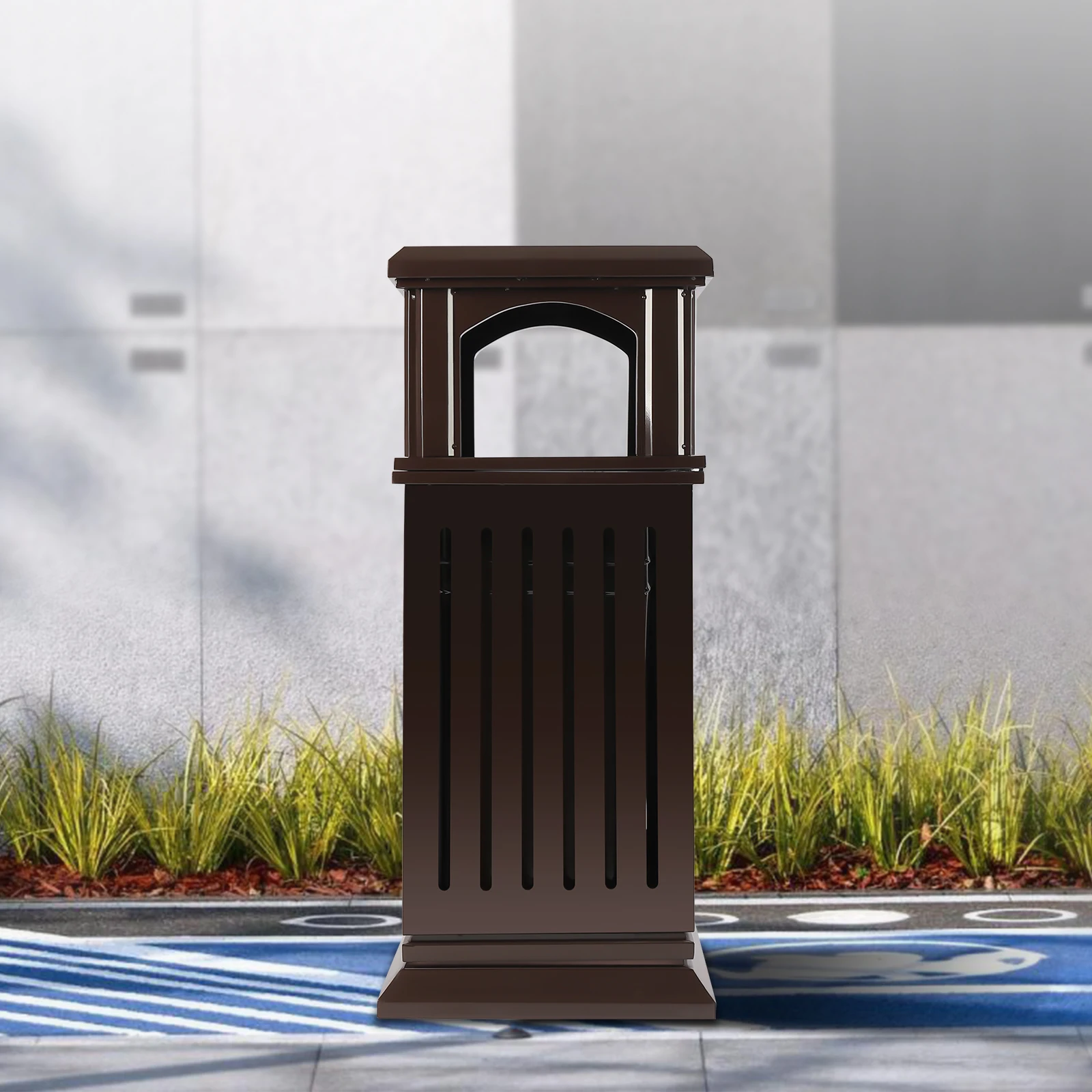 

Коммерческий мусорный бак, уличный контейнер для мусора, мусорное ведро из нержавеющей стали, сверхмощный промышленный стиль (1574*15,74*35,43 дюйма)