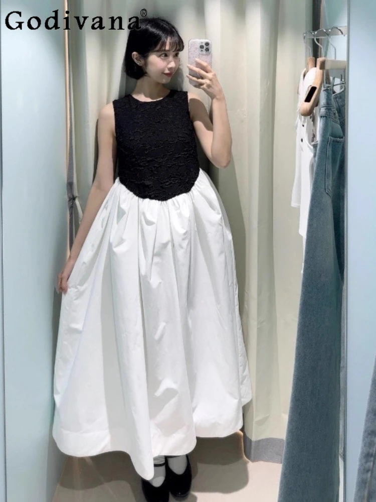 

Japanese Sweet Fashion Heavy Industry Long Dress Summer 2025 Girl's Woman's Daily High Waist Skinny Elegant Lace Princess Dress