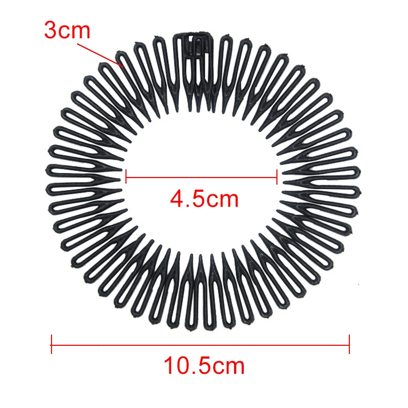 Fashion Women Plastic Stretch Diamond Hair Band Flexible Hair Comb Wavy Hair Hoop Face Washing Non-silp Spiral Band Headdress